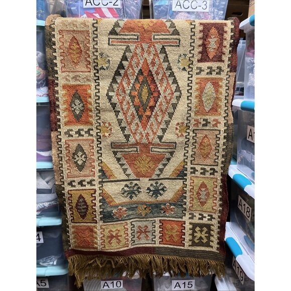 Pottery Barn Other - Pottery Barn Gianna Kilim Indoor Outdoor Rug 2.9x9 Multi-Color Runner